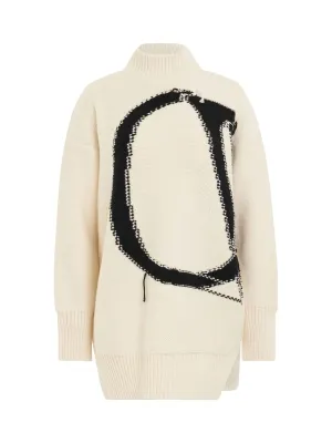 OW Maxi Logo Turtleneck Knitwear in White