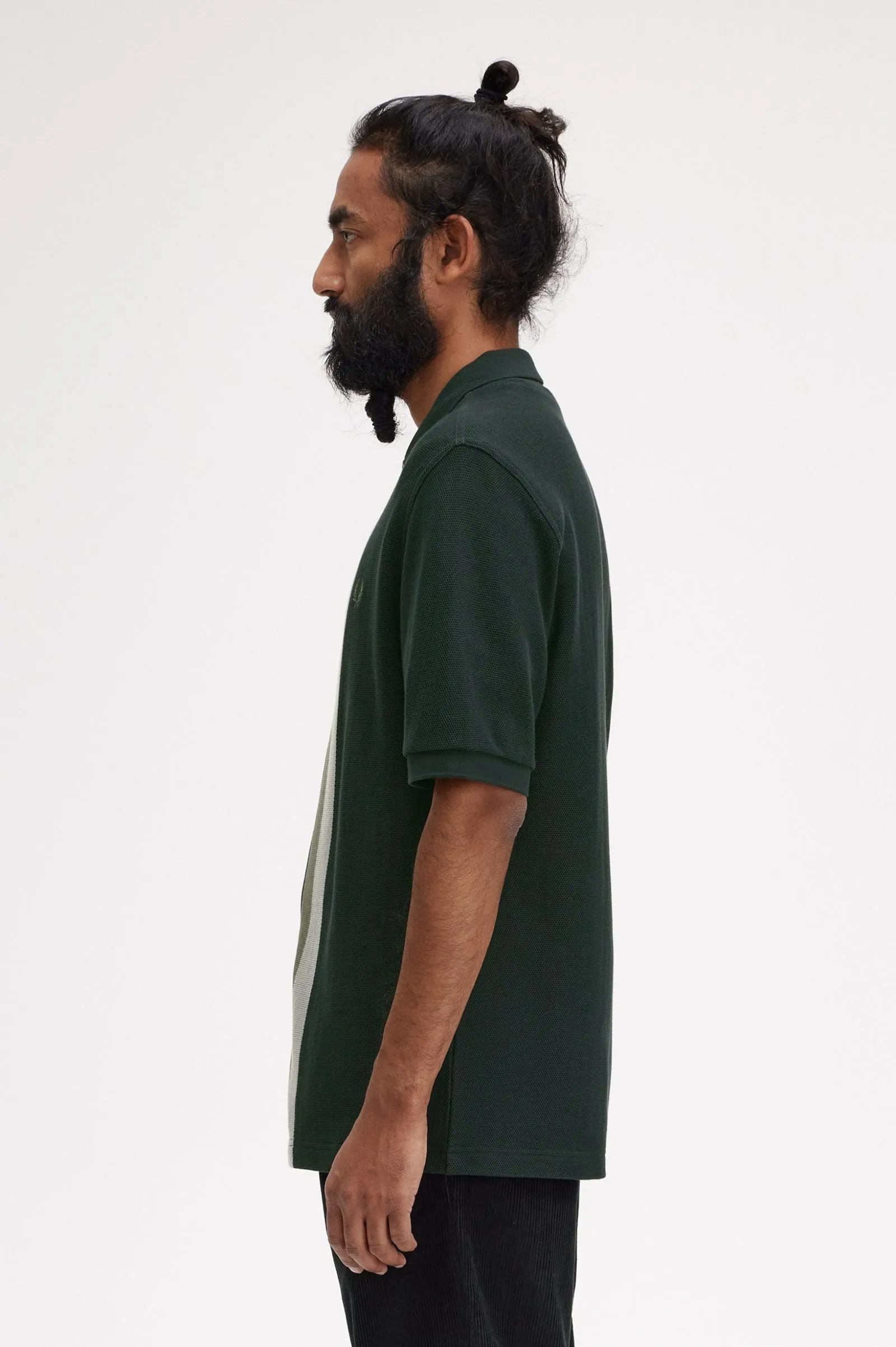 PANELLED BUTTON THROUGH POLO S