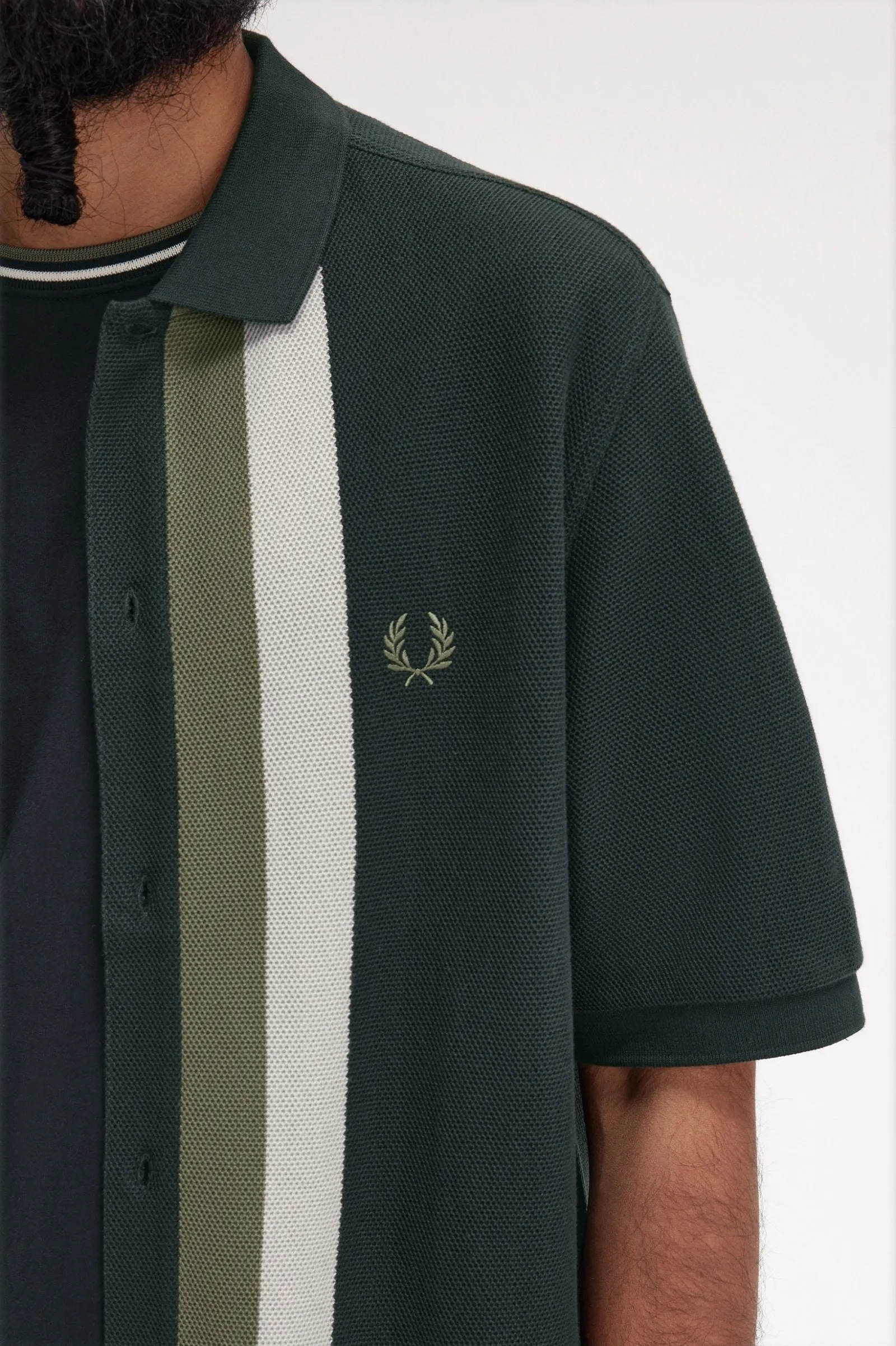 PANELLED BUTTON THROUGH POLO S