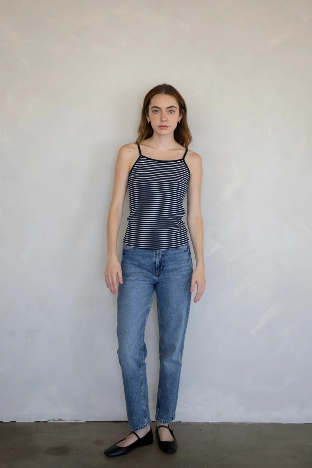 Paula Tank   Sweater Set Navy   Ivory