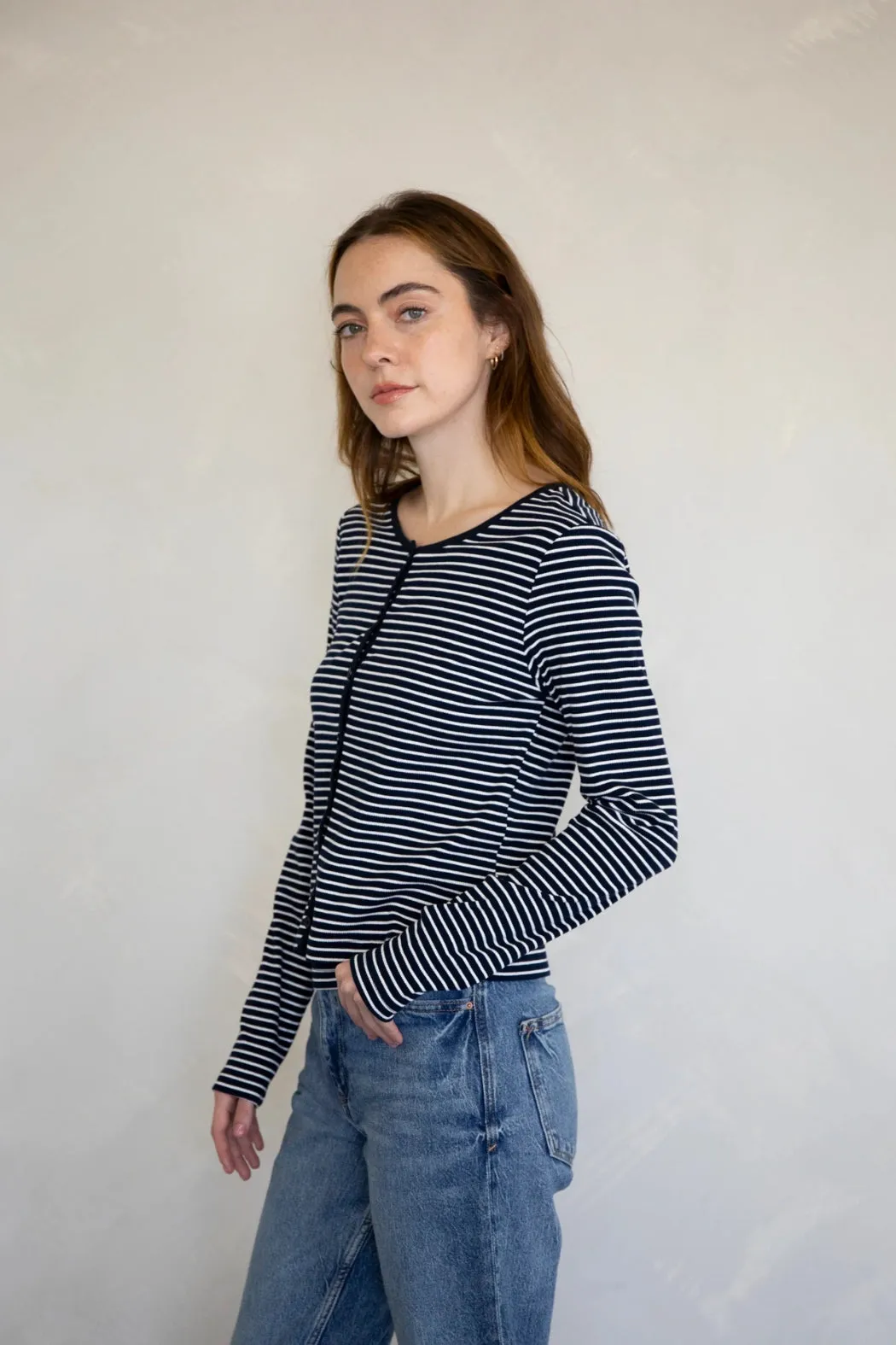 Paula Tank   Sweater Set Navy   Ivory