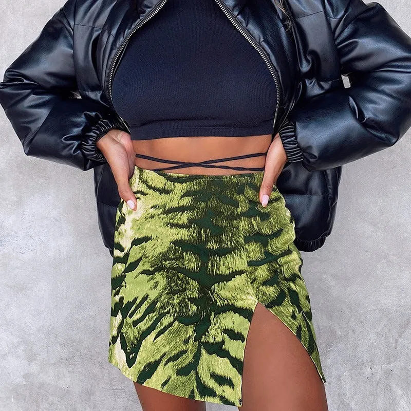 PSplitted Skirt Europe Trendy Sexy Street Style Slim Look Hip Flattering Casual Women Skirt