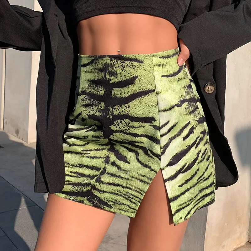 PSplitted Skirt Europe Trendy Sexy Street Style Slim Look Hip Flattering Casual Women Skirt