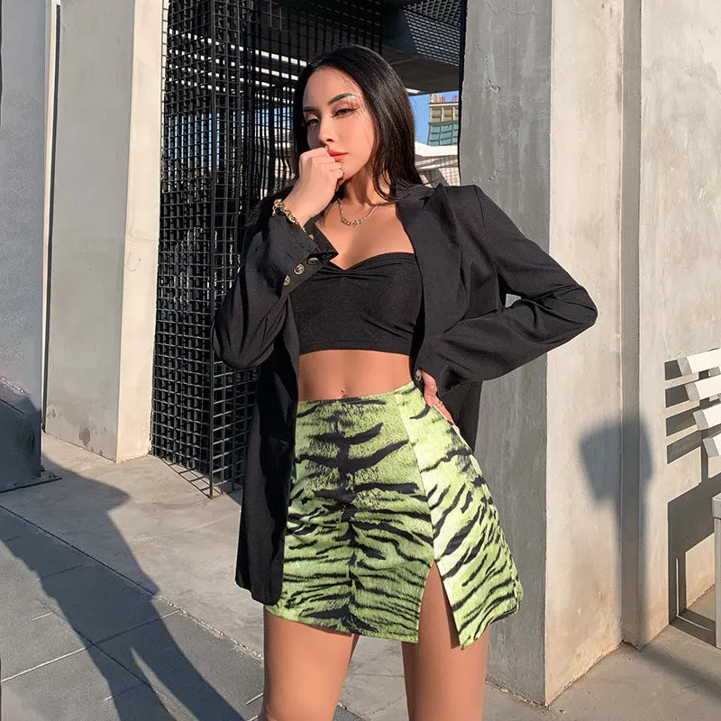 PSplitted Skirt Europe Trendy Sexy Street Style Slim Look Hip Flattering Casual Women Skirt