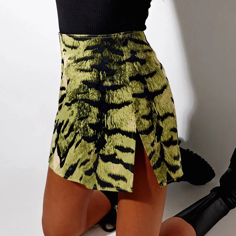 PSplitted Skirt Europe Trendy Sexy Street Style Slim Look Hip Flattering Casual Women Skirt