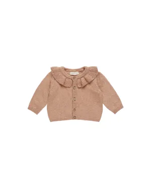 Quincy Mae Rose Ruffle Collar Cardigan   Bloomer Set