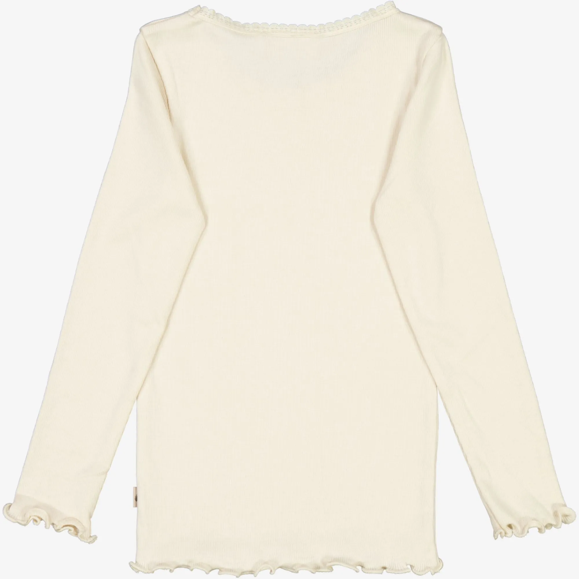 Rib T-Shirt Lace LS - eggshell
