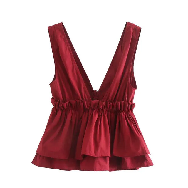 RUFFLED HEM TOP