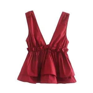 RUFFLED HEM TOP