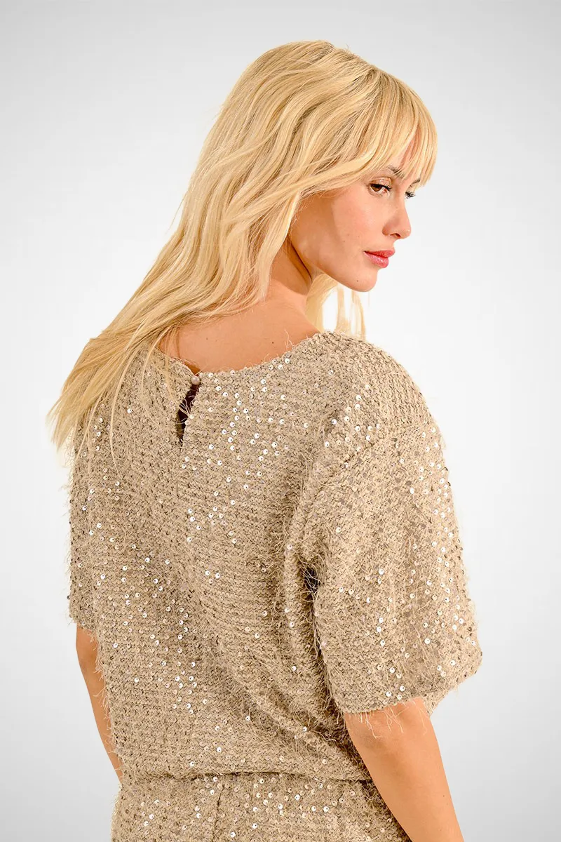 Sequined Straight Top