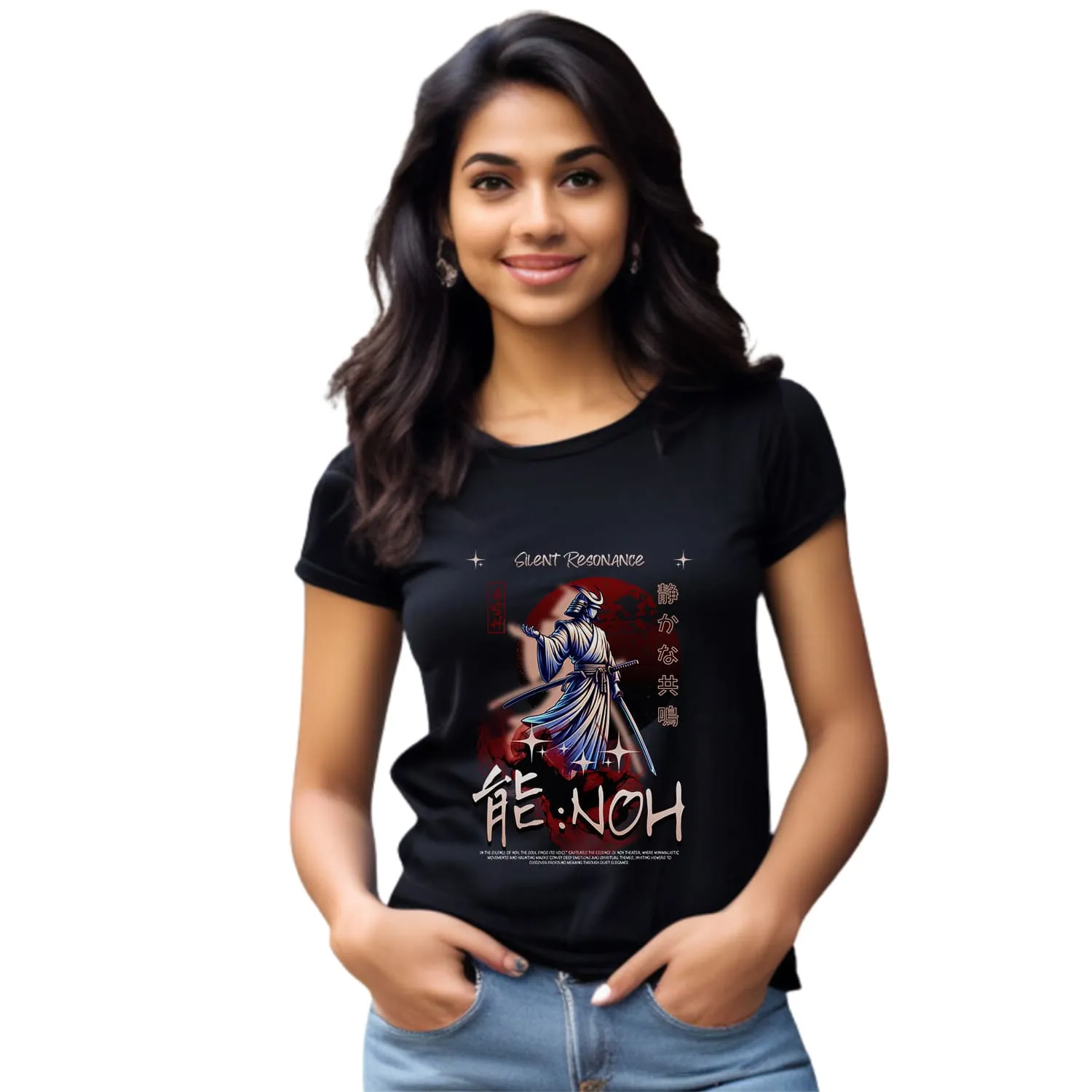 Silent resonance Womens cotton printed T-shirt