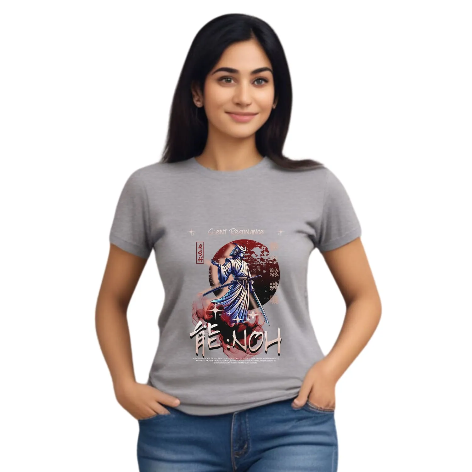 Silent resonance Womens cotton printed T-shirt