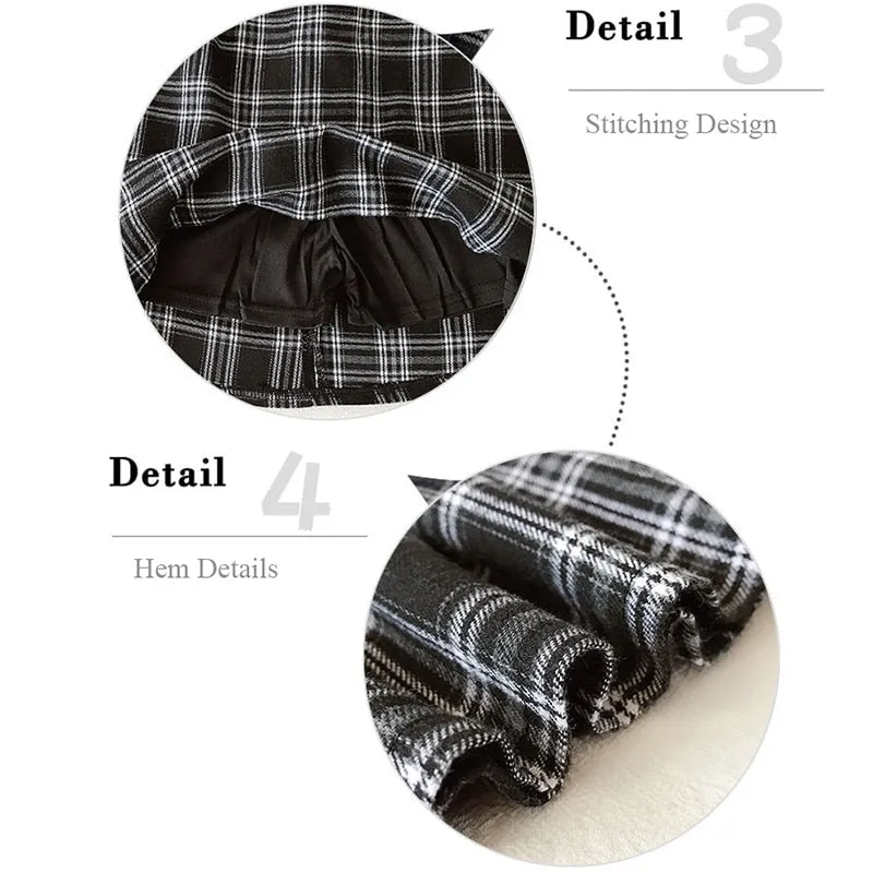 Skirts Women Retro Plaid Summer Mini Skirt A line Ulzzang High Waist
