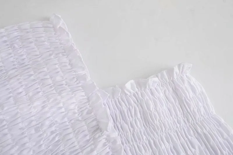 SMOCKED DETAIL CROSSOVER TOP