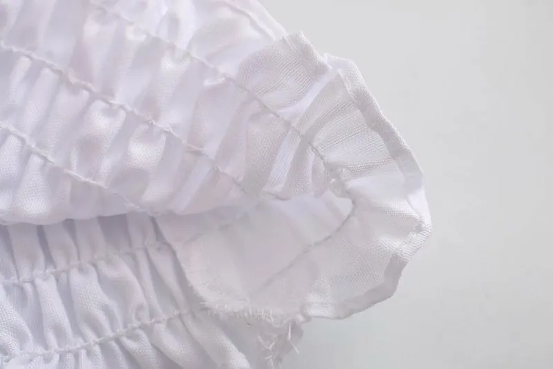 SMOCKED DETAIL CROSSOVER TOP