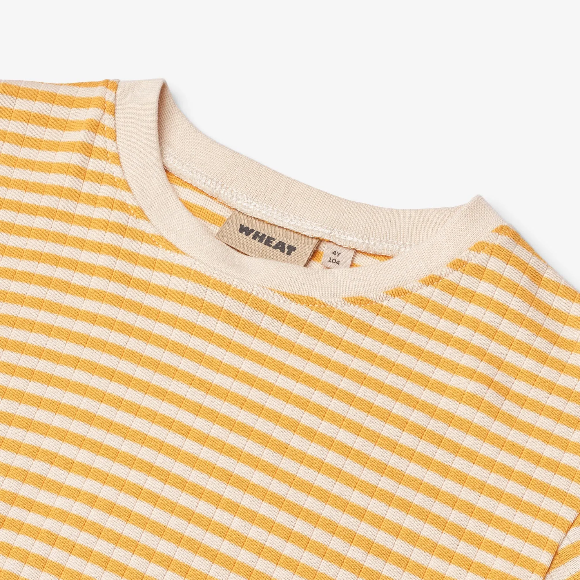 T-shirt S/S Fabian - yellow rib stripe