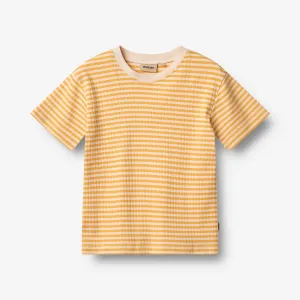 T-shirt S/S Fabian - yellow rib stripe