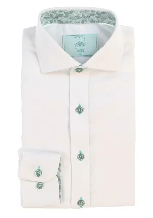 T.O. Boy's Vivid Non-Iron Contrast Shirt - Green