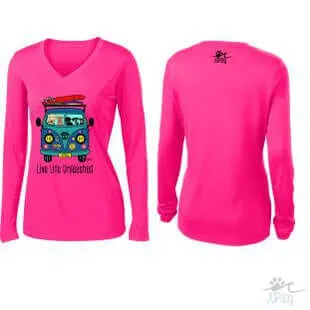 UV 30 Sun Protection LS Women's T-Shirt Old Fashion Volkswagen Bus (2 AWESOME colors)