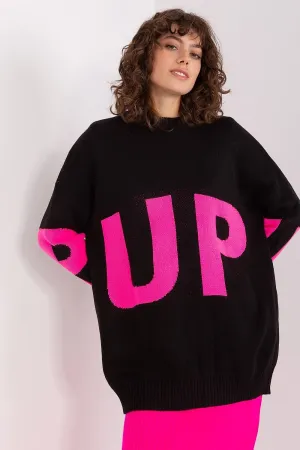 Women's casual front print long sweater