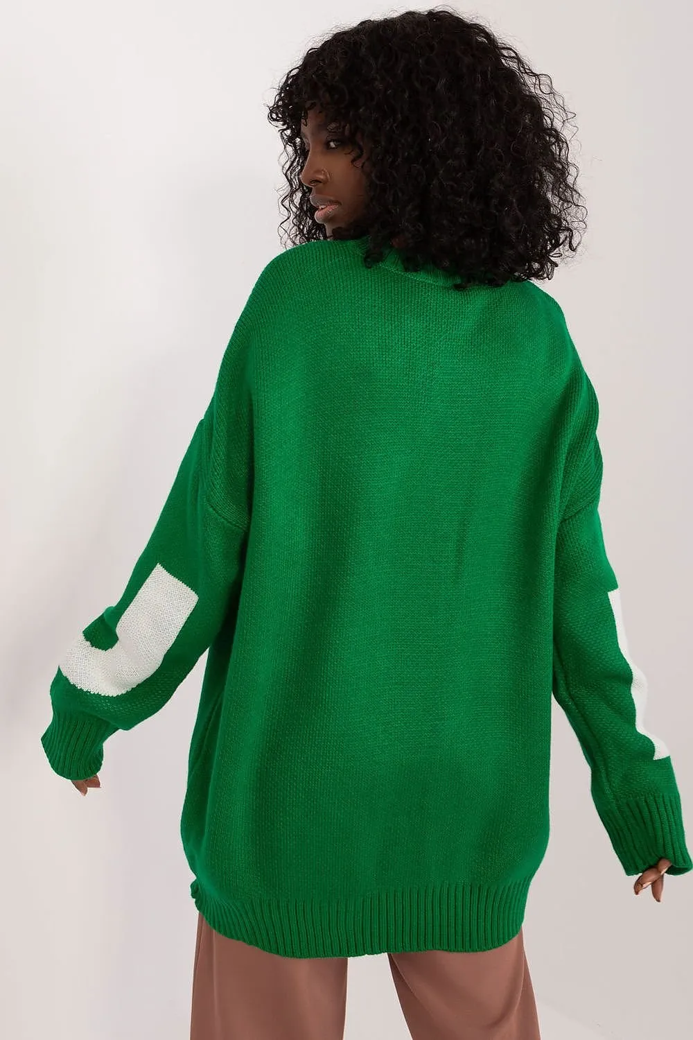 Women's casual front print long sweater