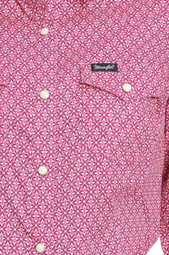 WRANGLER LADIES LONG SLEEVE DARK PINK AND WHITE WESTERN SNAP TOP STYLE 112345407(Copy)